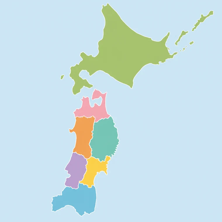 北海道・東北の地図