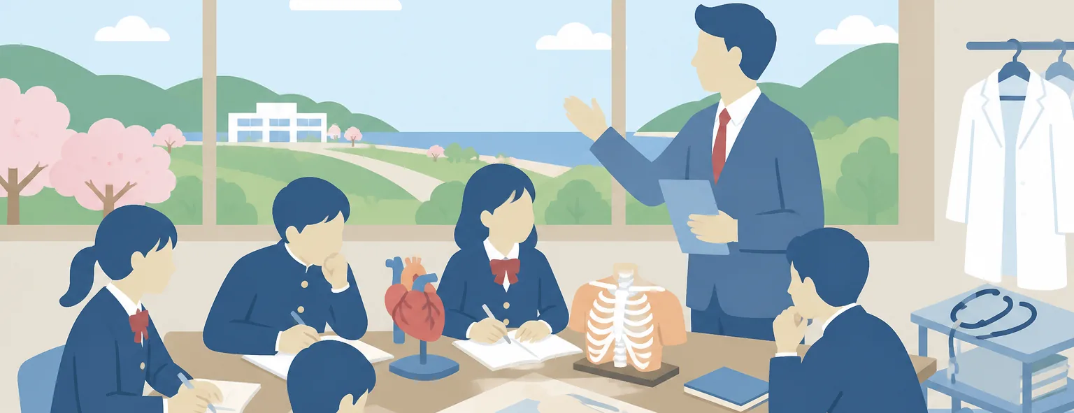 北海道函館中部高校のイメージイラスト